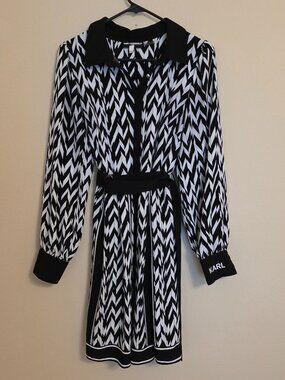 Karl Lagerfield Button Front Shirt Dress NWOT Size 10